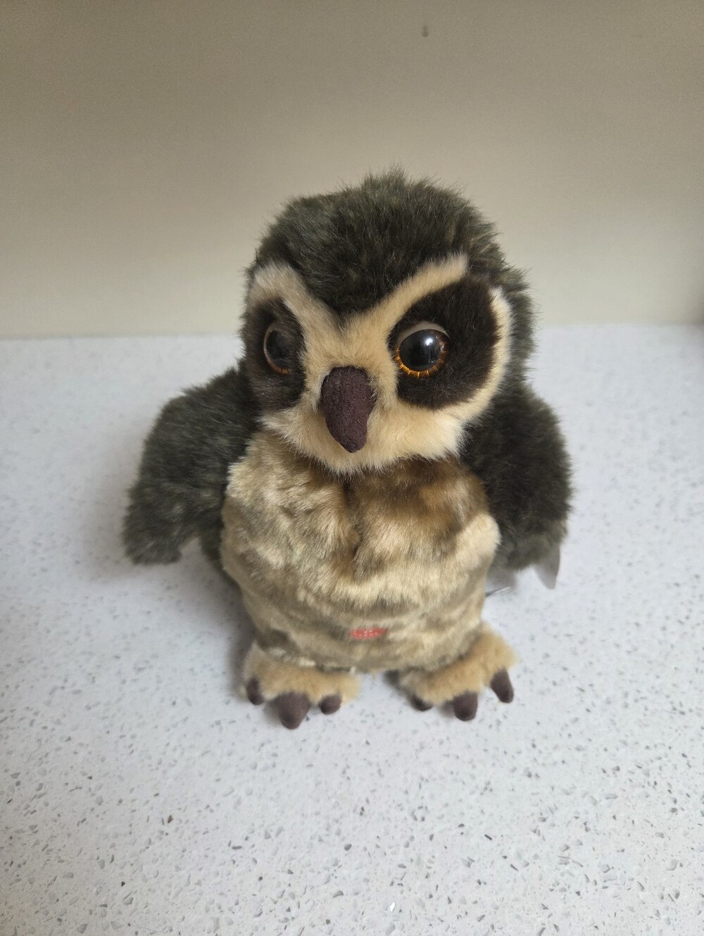 Plush Owl  - Brown & Cream With Sound